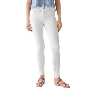 DL1961 Florence Instasculpt Skinny Jeans in Milk White Mid-Rise Stretchy